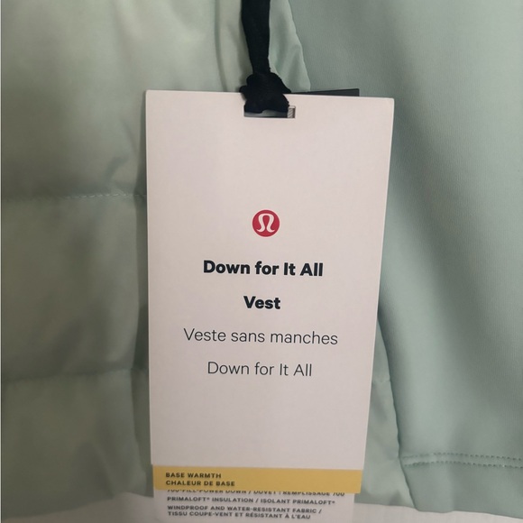 Lululemon Down for it All Vest - size 8. NWT. - Picture 2 of 2